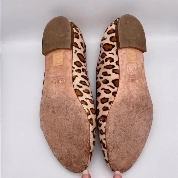 J CREW COLLECTION Calf Hair Leopard Print Cleo Loafers - A0615 - Sz 7 - Picture 6 of 9